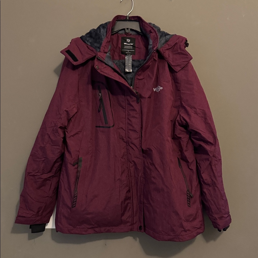 White Sierra Burgundy Winter Coat